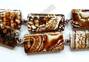 Coffee Fire Agate  -  Big Puff Rectangles  16"