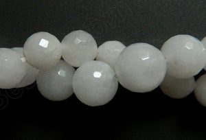 White Jade  -  Faceted Round  16"