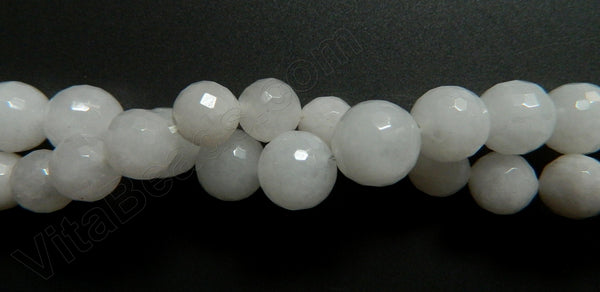 White Jade  -  Faceted Round  16"