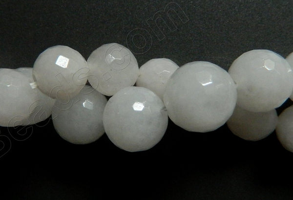 White Jade  -  Faceted Round  16"