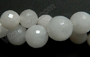 White Jade  -  Faceted Round  16"