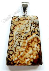 Smooth Ladder Pendant w/ Bail - Coffee Fire Agate