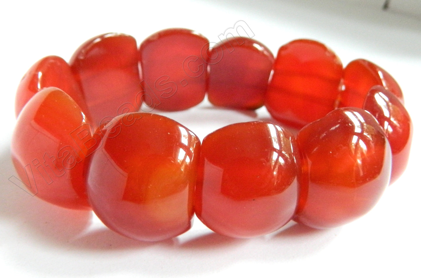 Carnelian Puff Rectangle Bracelet