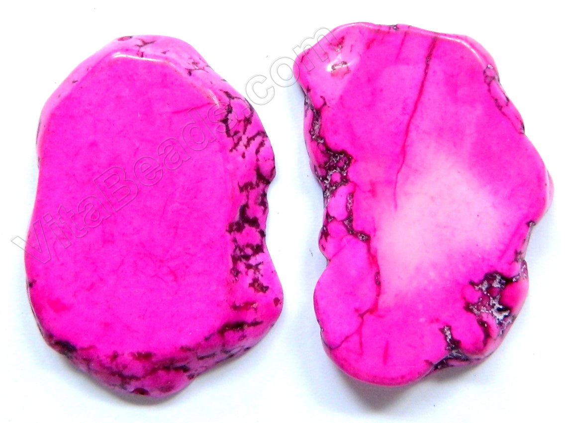 Fuchsia Cracked Chinese Turquoise - Free Form Slab Pendant