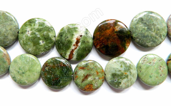 Africa Prase Jasper -  Puff Coins  16"