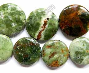 Africa Prase Jasper -  Puff Coins  16"