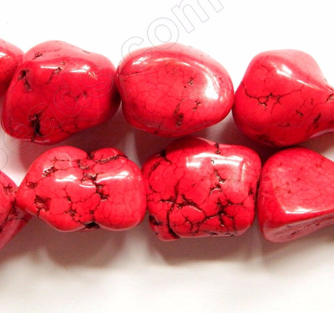 Big Red Stablelized Turquoise  -  Free Form Nuggets   16"