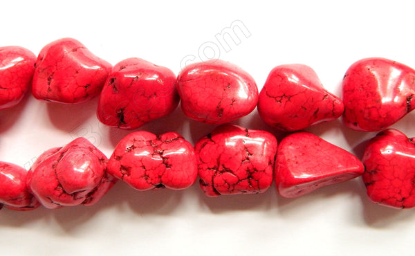 Big Red Stablelized Turquoise  -  Free Form Nuggets   16"