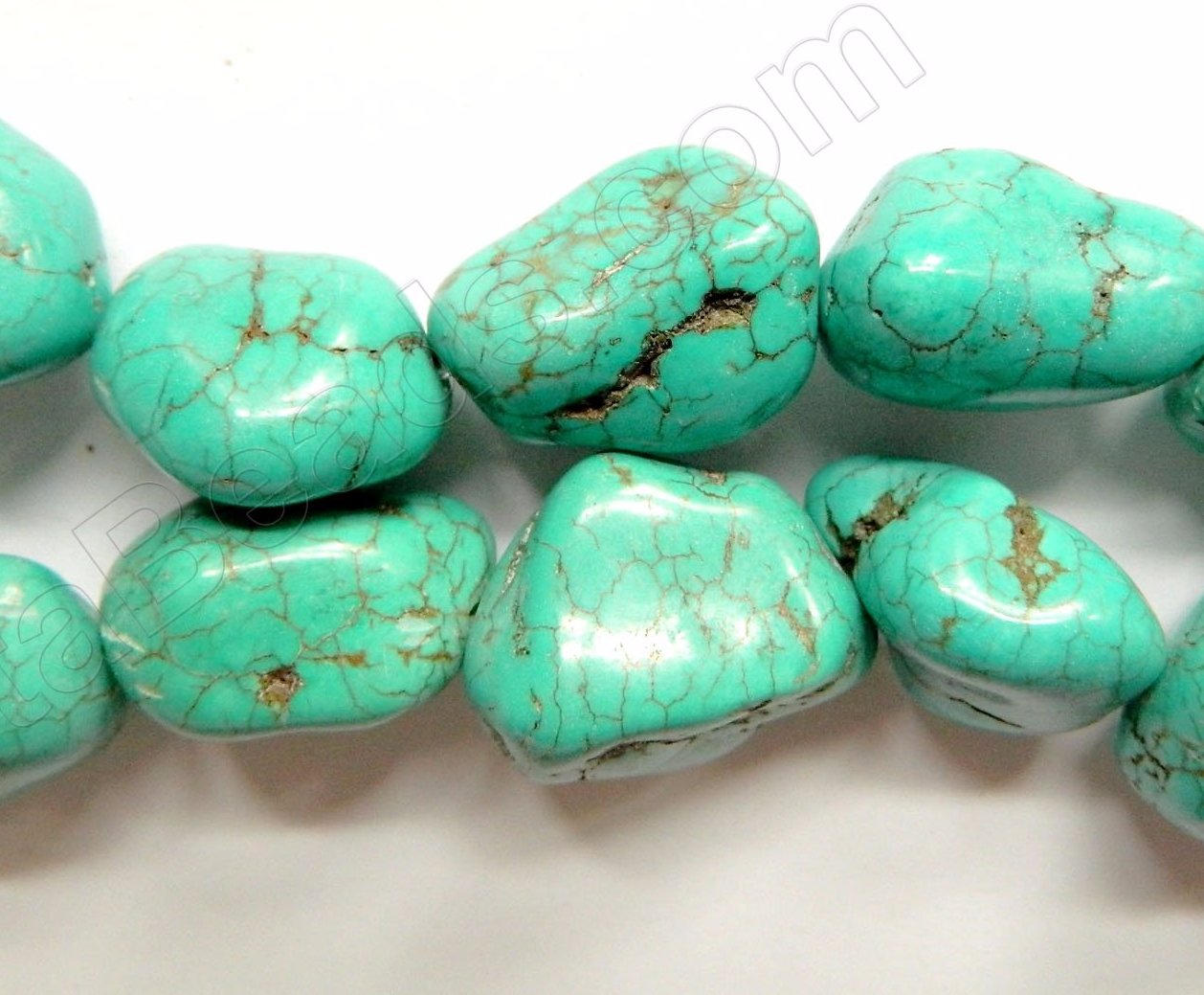 Blue Green Stablelized Turquoise  -  Free Form Nuggets   16"
