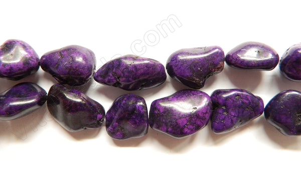 Dark Purple Stablelized Turquoise  -  Free Form Nuggets  16"