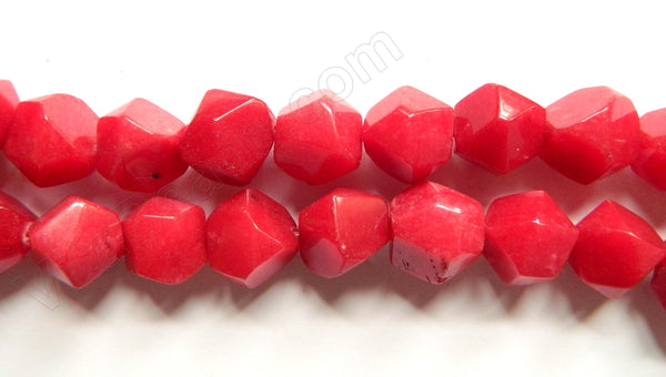 Dark Red Jade  -  Rose Cut Nuggets  16"