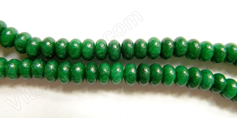 Dark Green Jade  -  Smooth Rondel  16"     5 x 8 mm