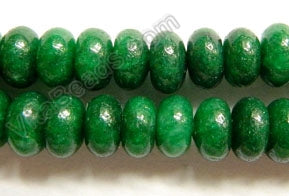 Dark Green Jade  -  Smooth Rondel  16"     5 x 8 mm