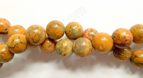 Crazy Lace Agate Dark  -  Smooth Round Beads 16"    12 mm