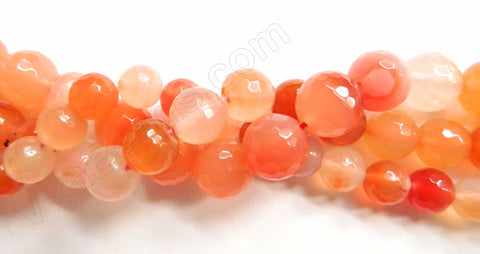 Peach Agate AAA  -  Faceted Round  16"