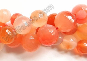 Peach Agate AAA  -  Faceted Round  16"