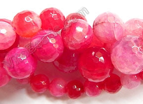 Fuchsia Fire Agate  -  Faceted Round 14"