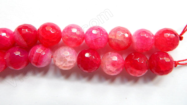 Fuchsia Fire Agate  -  Faceted Round 14"