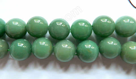 Green Aventurine AA   -  Big Smooth Round Beads  16"
