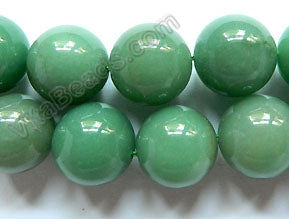 Green Aventurine AA   -  Big Smooth Round Beads  16"