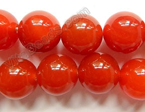 Carnelian AAA  -  Smooth Round Beads  16"