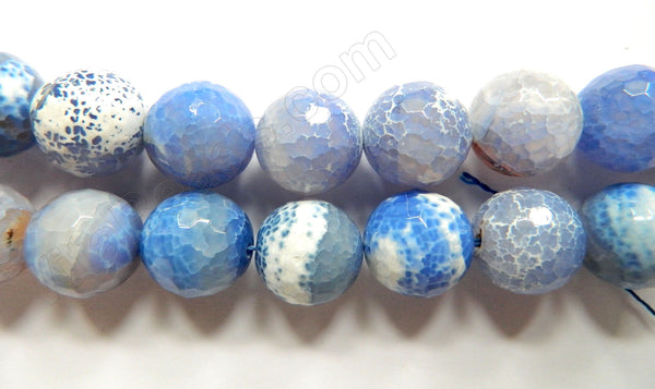 Sky Blue Fire Agate  -  Faceted Round  16"