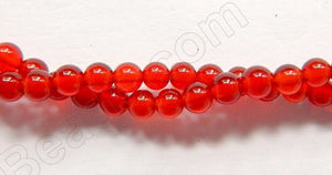 Carnelian AAA  -  Smooth Round Beads  16"