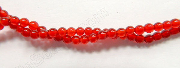 Carnelian AAA  -  Smooth Round Beads  16"