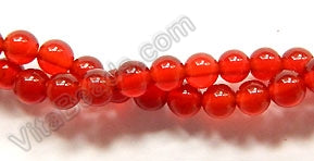 Carnelian AAA  -  Smooth Round Beads  16"