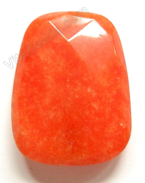 Dark Orange Jade - Faceted Ladder Pendant