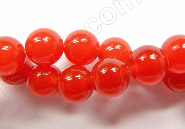 Carnelian AAA  -  Smooth Round Beads  16"