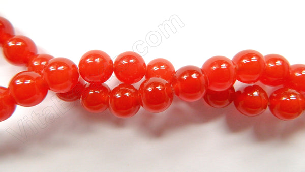 Carnelian AAA  -  Smooth Round Beads  16"