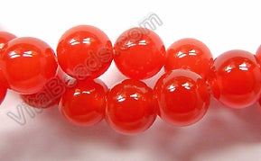 Carnelian AAA  -  Smooth Round Beads  16"