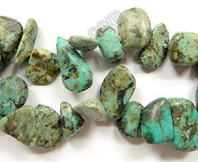 Africa Turquoise  -  10-14mm Smooth Drop Nuggets 16"