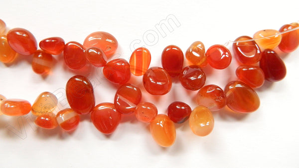 Natural Carnelian  -  Smooth Drop Nuggets 16"