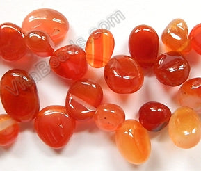 Natural Carnelian  -  Smooth Drop Nuggets 16"