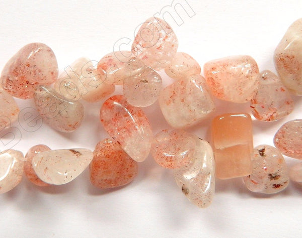 Light Pink Sunstone  -  Smooth Drop Nuggets 16"