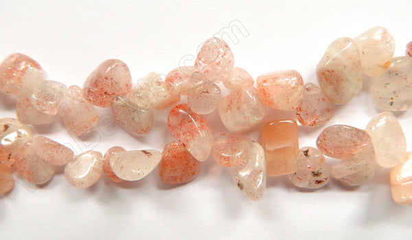 Light Pink Sunstone  -  Smooth Drop Nuggets 16"