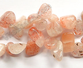 Light Pink Sunstone  -  Smooth Drop Nuggets 16"