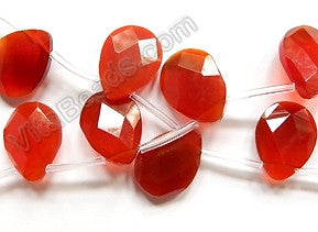 Carnelian  -  15x20mm Faceted Flat Briolettes  16"