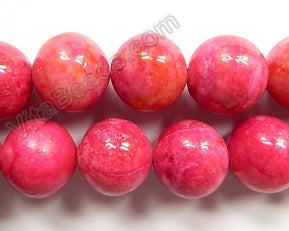 Ruby Turquoise  -  Big Smooth Round Beads  16"