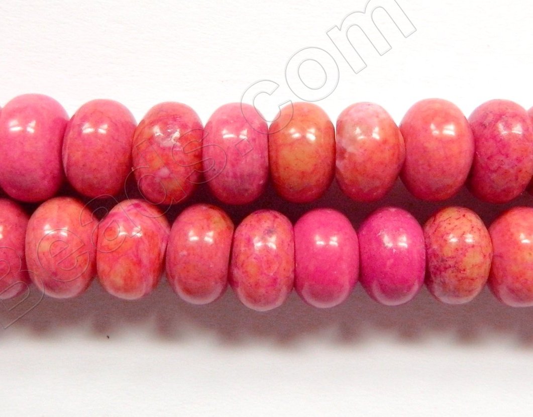 Ruby Turquoise  -  Smooth Rondell 16"     6 x 11 mm