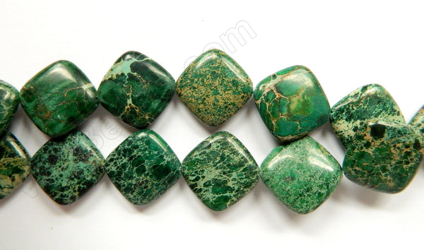 Green Impression Jasper  -  Puff Diamond  16"