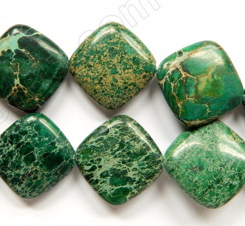 Green Impression Jasper  -  Puff Diamond  16"