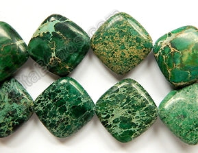 Green Impression Jasper  -  Puff Diamond  16"