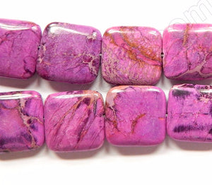 Light Purple Fuchsia Impression Jasper  -  Puff Squares  16"