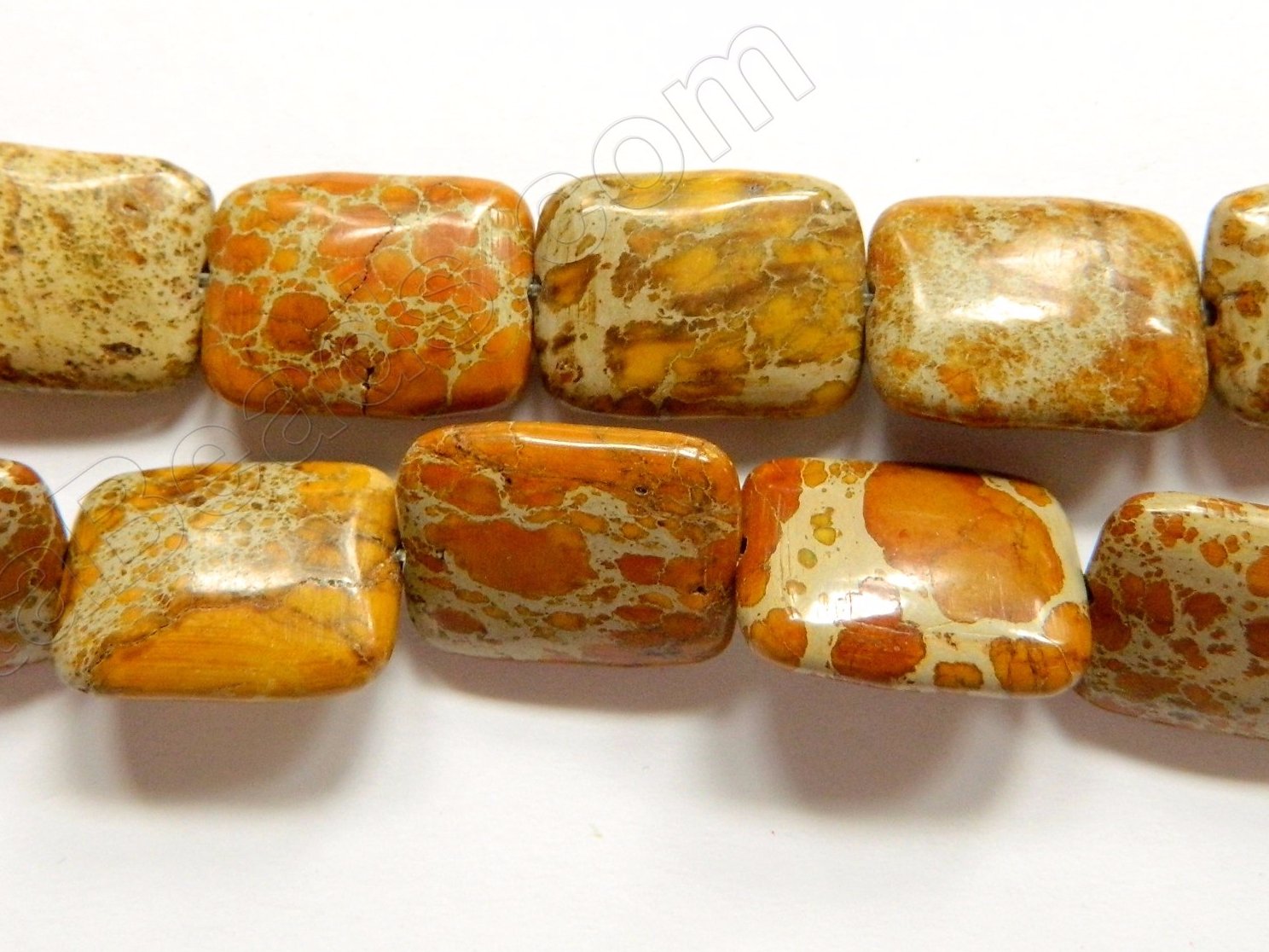 Yellow Impression Jasper  -  Puff Rectangles  16"