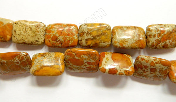 Yellow Impression Jasper  -  Puff Rectangles  16"