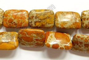 Yellow Impression Jasper  -  Puff Rectangles  16"