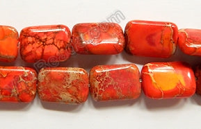 Orange Impression Jasper  -  Puff Rectangles  16"